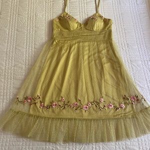 Beautiful green/gold designer Sue Wong dress